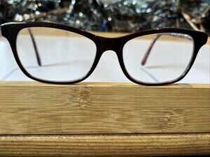 Bebe Brown Floral Interior Cat Eye Glasses Rosy BB5118 210 Topaz 55-17-140